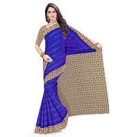 TAMAIRA FASHION Womens Plain Weave Pure Cotton Saree With Blouse Piece(11296_Blue)