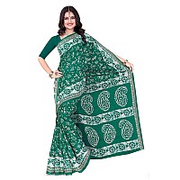 TAMAIRA FASHION Womens Plain Weave Pure Cotton Saree Without Blouse Piece2476Seagreen