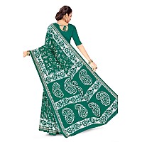 TAMAIRA FASHION Womens Plain Weave Pure Cotton Saree Without Blouse Piece2476Seagreen