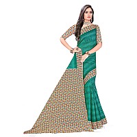 TAMAIRA FASHION Womens Plain Weave Pure Cotton Saree With Blouse Piece11296Seagreen