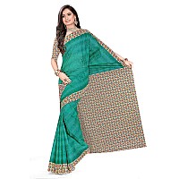 TAMAIRA FASHION Womens Plain Weave Pure Cotton Saree With Blouse Piece11296Seagreen