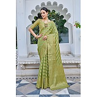 Glory Sarees Womens Organza Silk Woven Saree With Blouse Piece (Organza_SIlk101_Pista)