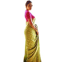 C J Enterprise Womens Pure Soft Kanjivaram Silk Saree for Wedding Kanchipuram Pattu Sarees Banarasi Cotton Latest Sari With Blouse Piece Design Wear ladies new sadi 2023 Party 2024 (BS17 Green)