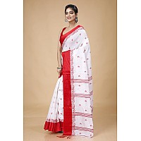 OISHANI SAREE GHOR Womens Traditional Bengal Soft Cotton Silk Handloom Saree (Red)