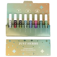 Just Herbs EDP Perfumes Trial Set of 8 x 3ml Long Lasting Pocket Perfume Fragrances for Men and Women (Fresh & Woody)