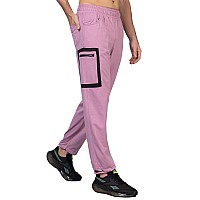 Chkokko Men Casual Track Pant Gym Workout Lower With Pocket Pastelpink L