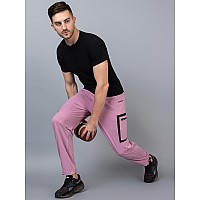 Chkokko Men Casual Track Pant Gym Workout Lower With Pocket Pastelpink L