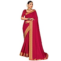 AKHILAM Womens Vichitra Silk Embellished Solid Saree With Unstitched Blouse Piece (Pink_SHRINGR11002_5D)