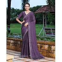 SIRIL Womens Hot Fixing Georgette Saree with Unstitched Blouse Piece (3186S135_Lavender)