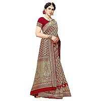 Yashika Womens Trendy Banarasi Kanjivaram Red Color Art Silk Saree with Blouse Material MALIYA RED