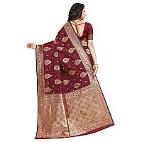 Sugathari Womens Art Silk Maroon Kanchipuram Saree SAN ENGLE 3 MAROON