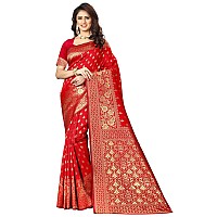 Sugathari Womens Art Silk Red Kanchipuram Saree SAN PARI 73 RED