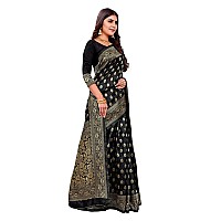 Sugathari Womens Art Silk Black Kanchipuram Saree SAN PARI S1 BLACK