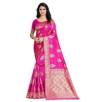 Sugathari Womens Art Silk Rani Pink Kanchipuram Saree SAN ENGLE 3 RANI