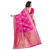 Sugathari Womens Art Silk Rani Pink Kanchipuram Saree SAN ENGLE 3 RANI