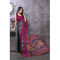 Yashika Womens Trendy Rangoli Chiffon Purple Color Saree with Blouse MaterialUMIKA PURPLE