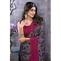 Yashika Womens Trendy Rangoli Chiffon Purple Color Saree with Blouse MaterialUMIKA PURPLE