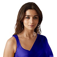 Sidhidata Womens Plain Pure Georgette Saree With Unstitched Blouse Piece Rocky Aur Rani Ki Prem Kahani Alia Bhatt Saree Royal