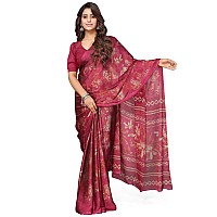 MIRCHI FASHION Womens Plain Weave Chiffon Floral Printed Saree with Blouse Piece 39203Pink Rust