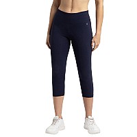 Jockey 1391 Womens Super Combed Cotton Elastane Stretch Slim Fit Capri With Ultrasoft Waistbandnavy Blazers