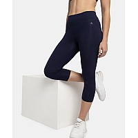 Jockey 1391 Womens Super Combed Cotton Elastane Stretch Slim Fit Capri With Ultrasoft Waistbandnavy Blazers