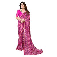 Satrani Womens Pure Chiffon Saree (3218S215N_Rani Pink & Multi6)