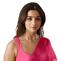 Sidhidata Womens Plain Pure Georgette Saree With Unstitched Blouse Piece Rocky Aur Rani Ki Prem Kahani Alia Bhatt Saree Baby