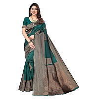 SHIVANAA Womens TRINITI FAB Woven Kanjivaram Jacquard Green Saree With BlouseSaree Women Women