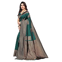 SHIVANAA Womens TRINITI FAB Woven Kanjivaram Jacquard Green Saree With BlouseSaree Women Women