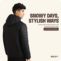 Boldfit Mens Padded Jacket (BomberJacketL-502_Black Charcoal