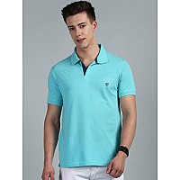 Lux Cozi Pack Of 2 Pool Blue And Sea Green Regular Fit Half Sleeves Polo Neck Tshirt For Men Polo Casual Tshirt For Men 100