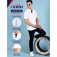 Lux Cozi Pack Of 2 White And Sea Green Regular Fit Half Sleeves Polo Neck Tshirt For Men Polo Casual Tshirt For Men 100 Com