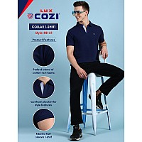 Lux Cozi Pack Of 2 Ink Blue And Yellow Regular Fit Half Sleeves Polo Neck Tshirt For Men Polo Casual Tshirt For Men 100 Com