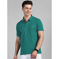 Lux Cozi Pack Of 2 Yellow And Sea Green Regular Fit Half Sleeves Polo Neck Tshirt For Men Polo Casual Tshirt For Men 100 Co