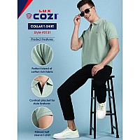 Lux Cozi Pack Of 2 Oxford Blue And Sea Green Regular Fit Half Sleeves Polo Neck Tshirt For Men 100 Combed Cotton Colour Fr