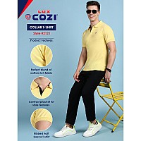 Lux Cozi Pack Of 2 Yellow And Sea Green Regular Fit Half Sleeves Polo Neck Tshirt For Men Polo Casual Tshirt For Men 100 Co