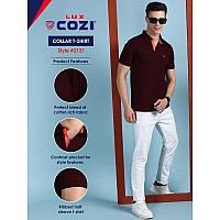 Lux Cozi Pack Of 2 Coffee And Black Regular Fit Half Sleeves Polo Neck Tshirt For Men Polo Casual Tshirt For Men 100 Combed