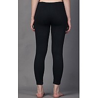 Wearslim Winter Thermal Bottom Underwear For Women Ultra Soft Winter Warmer Inner Wear Johns Pant Lower Zed Black Size 4Xl