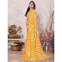 SICHI Womens Georgette Geometric Printed Saree with Unstitched Blouse Piece (3317S444N_Yellow)