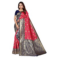 SHIVANAA Womens Jacquard Pink Color Saree With Blouse PieceSaree For WomenGW130