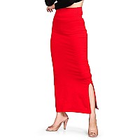 ALYNE Lycra Saree Shapewear Petticoat for Women, Womens Blended Full-Elastic Saree Shapewear (L, RED)