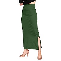 ALYNE Lycra Saree Shapewear Petticoat for Women Womens Blended FullElastic Saree Shapewear XL DARK GREEN