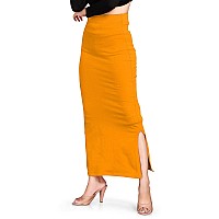 ALYNE Lycra Saree Shapewear Petticoat for Women, Womens Blended Full-Elastic Saree Shapewear (S, MUSTARD)