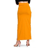 ALYNE Lycra Saree Shapewear Petticoat for Women, Womens Blended Full-Elastic Saree Shapewear (S, MUSTARD)