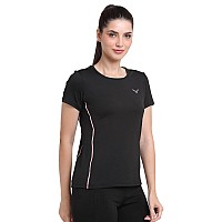 Invincible Womens Slim Fit T Shirt Black Color Large