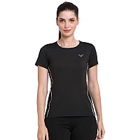 Invincible Womens Slim Fit T Shirt Black Color Large