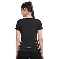 Invincible Womens Slim Fit T Shirt Black Color Large