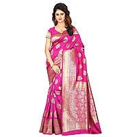 Sugathari Womens Banarasi Saree Pure Kanjivaram Silk Saree Soft new ladies 2023 Design Wear Pattu Sarees Latest Cotton Party Sari collections With Blouse Piece for Wedding sadi (PARI 6 RANI)