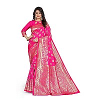 Sugathari Womens Banarasi Saree Pure Kanjivaram Silk Saree Soft new ladies 2023 Design Wear Pattu Sarees Latest Cotton Party Sari collections With Blouse Piece for Wedding sadi (PARI S-2 RANI)