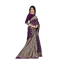 Sugathari Womens Banarasi Saree Pure Kanjivaram Silk Saree Soft new ladies 2023 Design Wear Pattu Sarees Latest Cotton Party Sari collections With Blouse Piece for Wedding sadi (PARI S-1 PURPLE)